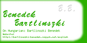 benedek bartlinszki business card